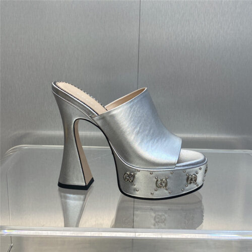 High Quality Luxury Gucci High Heel Round Toe Candy Color Womens Shoes product detail