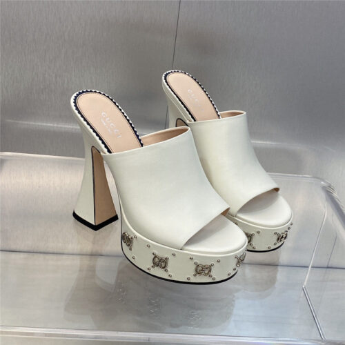 High Quality Luxury Gucci High Heel Round Toe Candy Color Womens Shoes – Style 84499