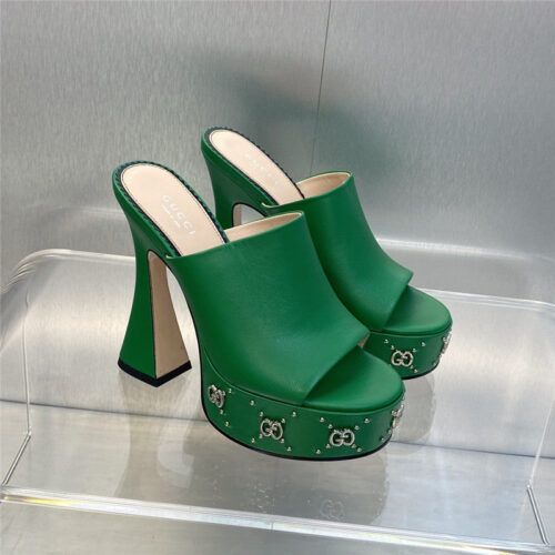 High Quality Luxury Gucci High Heel Round Toe Candy Color Womens Shoes – Style 50035