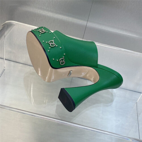 High Quality Luxury Gucci High Heel Round Toe Candy Color Womens Shoes – Style 50035 product detail