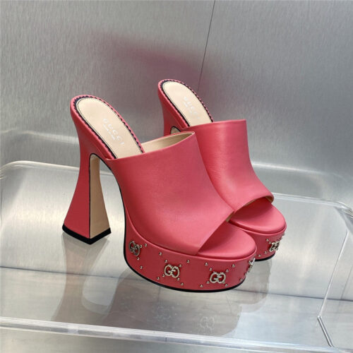 High Quality Luxury Gucci High Heel Round Toe Candy Color Womens Shoes – Style 82803