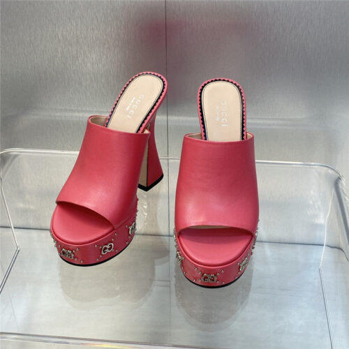 High Quality Luxury Gucci High Heel Round Toe Candy Color Womens Shoes – Style 82803 product detail