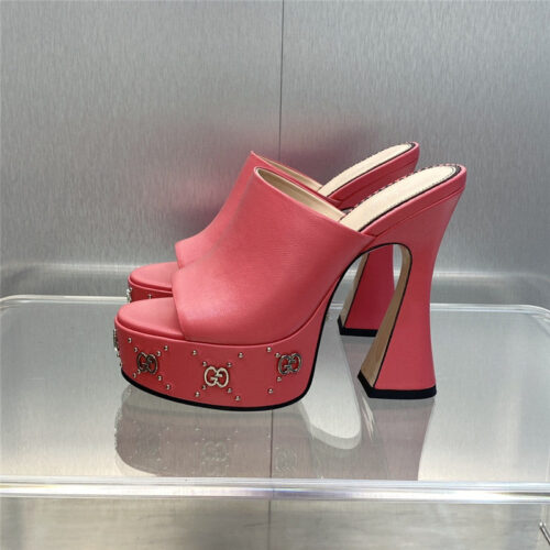 High Quality Luxury Gucci High Heel Round Toe Candy Color Womens Shoes – Style 82803 product detail