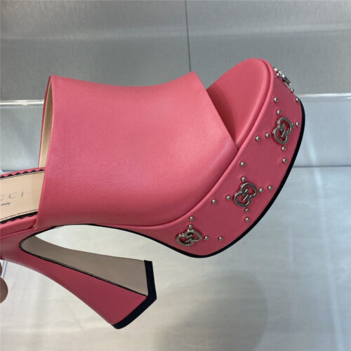 High Quality Luxury Gucci High Heel Round Toe Candy Color Womens Shoes – Style 82803 product detail