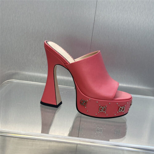 High Quality Luxury Gucci High Heel Round Toe Candy Color Womens Shoes – Style 82803 product detail