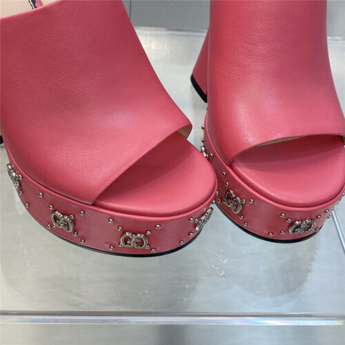 High Quality Luxury Gucci High Heel Round Toe Candy Color Womens Shoes – Style 82803 product detail