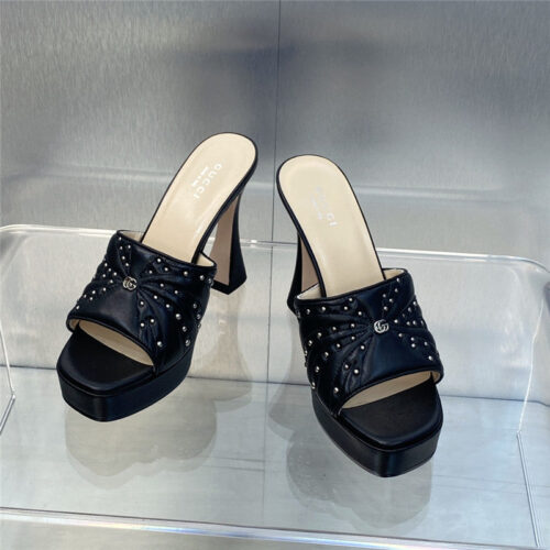 High Quality Luxury Gucci High Heel Round Toe Candy Color Womens Shoes – Style 46643 product detail