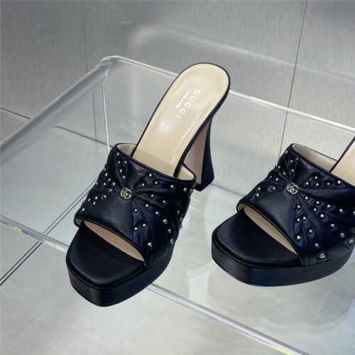 High Quality Luxury Gucci High Heel Round Toe Candy Color Womens Shoes – Style 46643 product detail