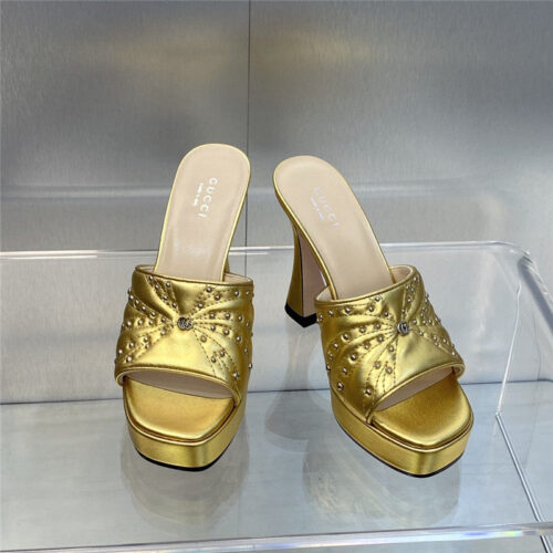 High Quality Luxury Gucci High Heel Round Toe Candy Color Womens Shoes – Style 44947 product detail