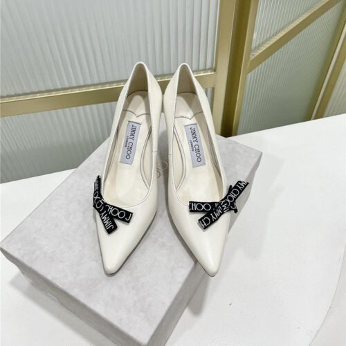 High Quality Luxury Jimmy Choo New Logo Print Webbing Square Toe Flat Shoes product detail