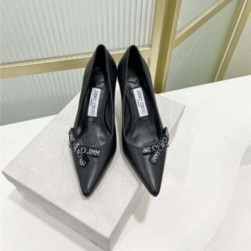 High Quality Luxury Jimmy Choo New Logo Print Webbing Square Toe Flat Shoes – Style 96247 product detail