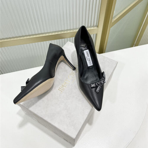 High Quality Luxury Jimmy Choo New Logo Print Webbing Square Toe Flat Shoes – Style 96247 product detail
