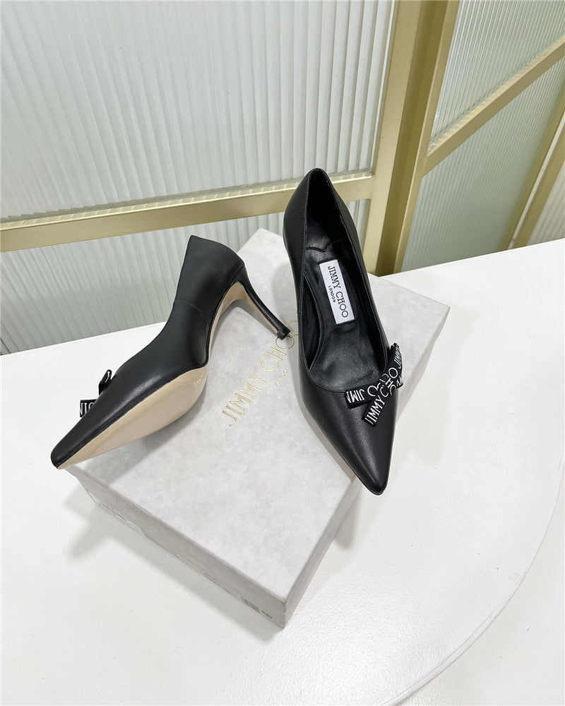 High Quality Luxury Jimmy Choo New Logo Print Webbing Square Toe Flat Shoes – Style 96247 product detail