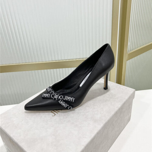 High Quality Luxury Jimmy Choo New Logo Print Webbing Square Toe Flat Shoes – Style 96247 product detail