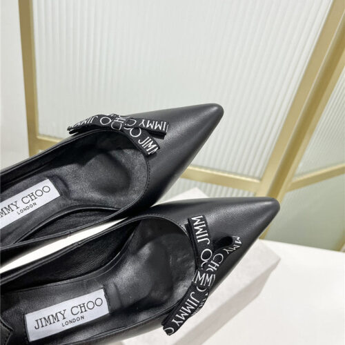 High Quality Luxury Jimmy Choo New Logo Print Webbing Square Toe Flat Shoes – Style 96247 product detail