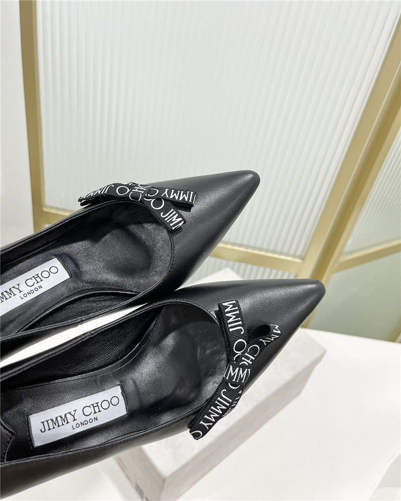 High Quality Luxury Jimmy Choo New Logo Print Webbing Square Toe Flat Shoes – Style 96247 product detail