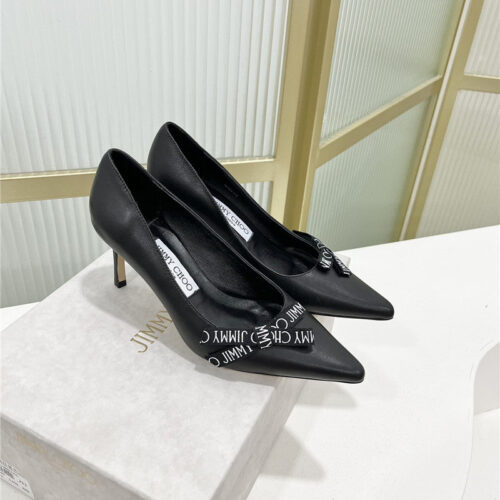 High Quality Luxury Jimmy Choo New Logo Print Webbing Square Toe Flat Shoes – Style 96247 alternate view
