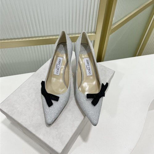 High Quality Luxury Jimmy Choo New Logo Print Webbing Square Toe Flat Shoes – Style 91159 product detail