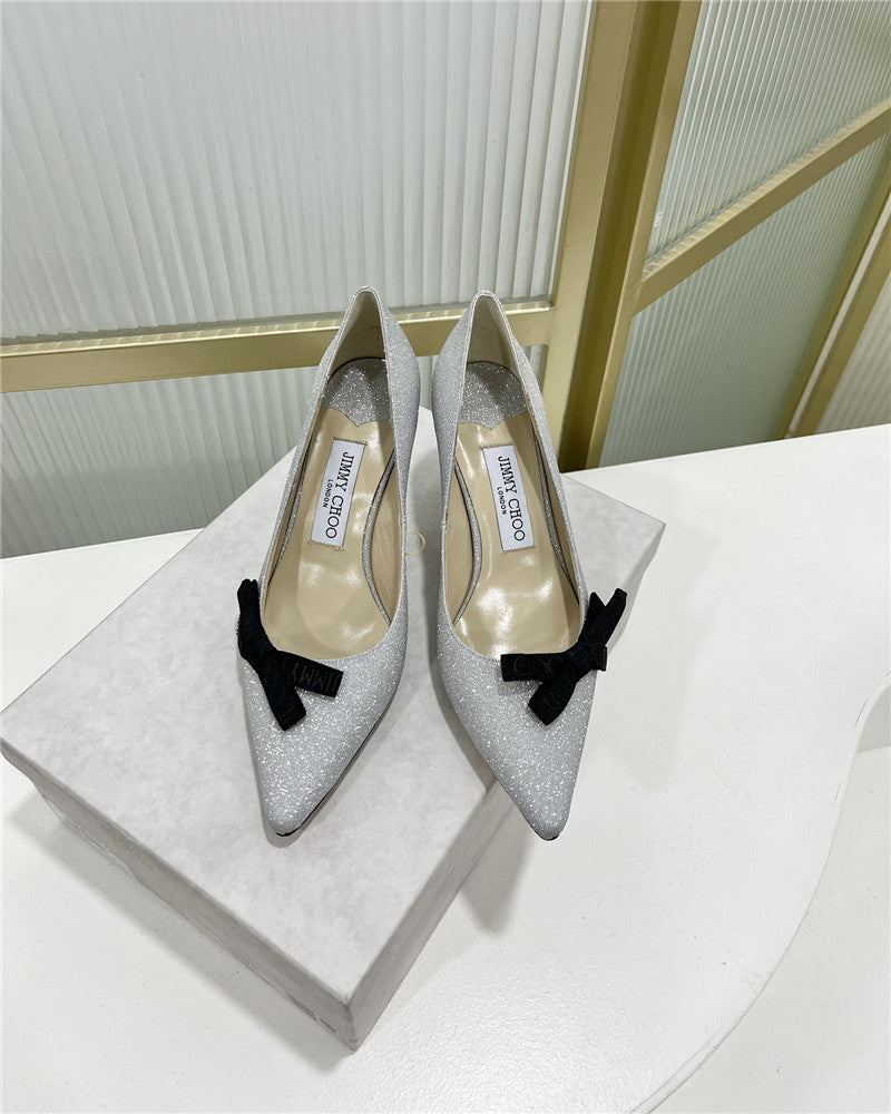 High Quality Luxury Jimmy Choo New Logo Print Webbing Square Toe Flat Shoes – Style 91159 product detail