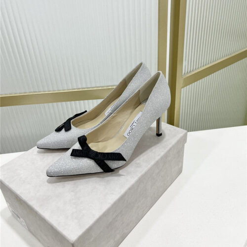 High Quality Luxury Jimmy Choo New Logo Print Webbing Square Toe Flat Shoes – Style 91159