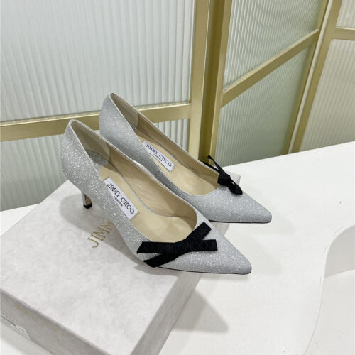 High Quality Luxury Jimmy Choo New Logo Print Webbing Square Toe Flat Shoes – Style 91159 alternate view