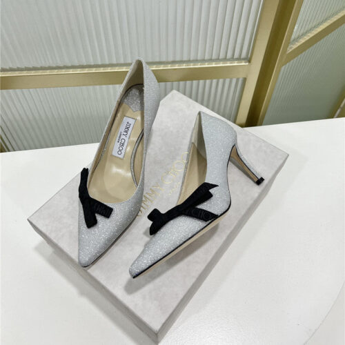 High Quality Luxury Jimmy Choo New Logo Print Webbing Square Toe Flat Shoes – Style 91159 product detail