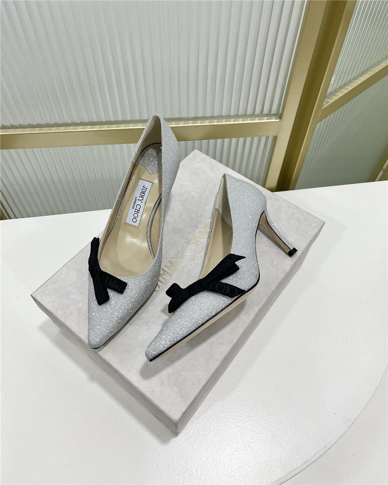 High Quality Luxury Jimmy Choo New Logo Print Webbing Square Toe Flat Shoes – Style 91159 product detail