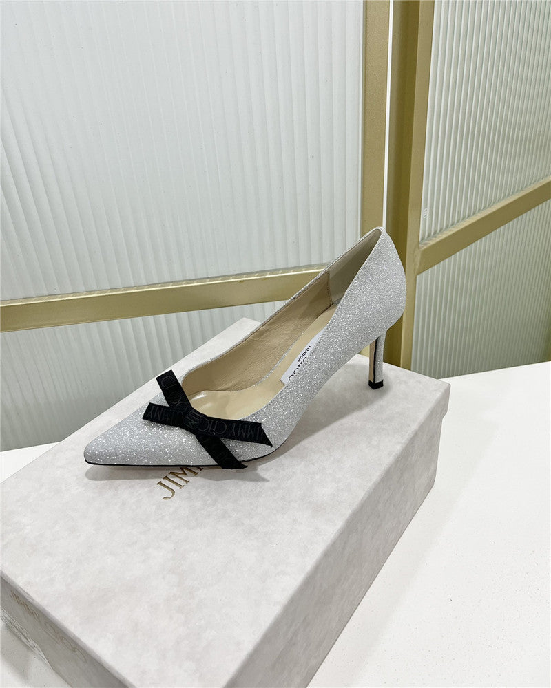 High Quality Luxury Jimmy Choo New Logo Print Webbing Square Toe Flat Shoes – Style 91159 product detail