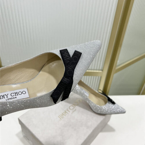 High Quality Luxury Jimmy Choo New Logo Print Webbing Square Toe Flat Shoes – Style 91159 product detail