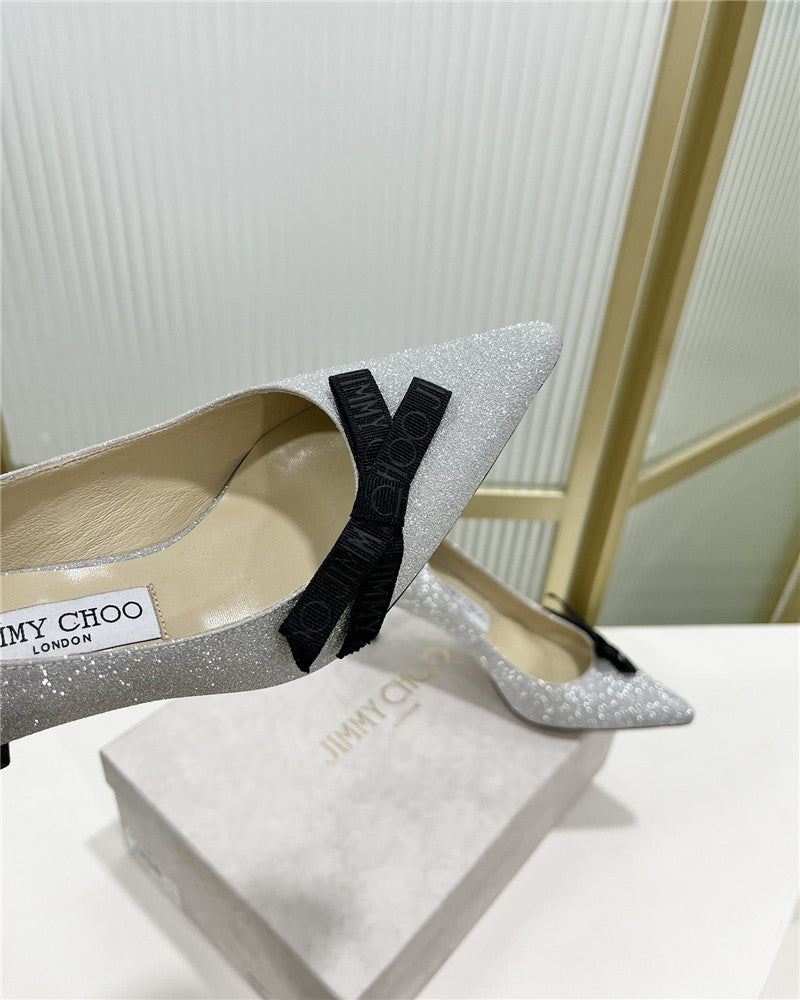 High Quality Luxury Jimmy Choo New Logo Print Webbing Square Toe Flat Shoes – Style 91159 product detail