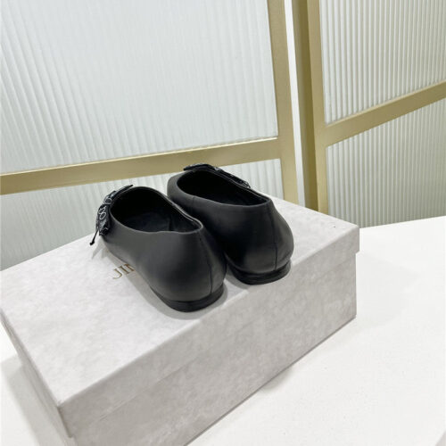 High Quality Luxury Jimmy Choo New Logo Print Webbing Square Toe Flat Shoes – Style 51607 product detail