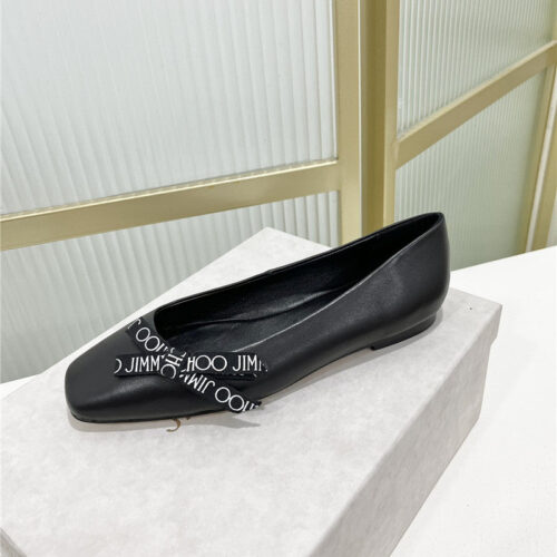 High Quality Luxury Jimmy Choo New Logo Print Webbing Square Toe Flat Shoes – Style 51607 product detail