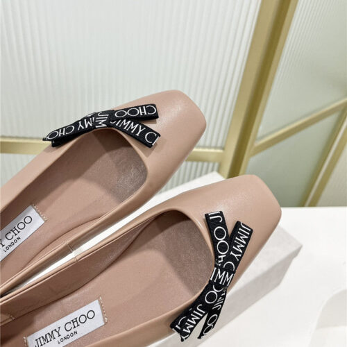 High Quality Luxury Jimmy Choo New Logo Print Webbing Square Toe Flat Shoes – Style 13751 product detail