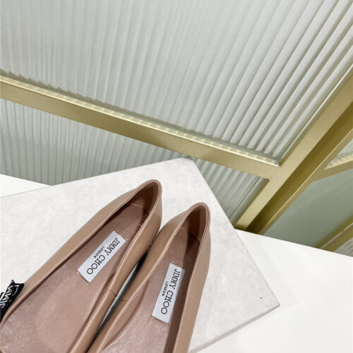 High Quality Luxury Jimmy Choo New Logo Print Webbing Square Toe Flat Shoes – Style 13751 product detail