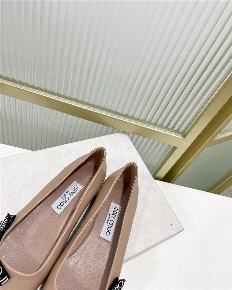 High Quality Luxury Jimmy Choo New Logo Print Webbing Square Toe Flat Shoes – Style 13751 product detail