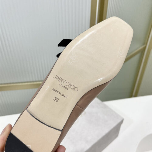 High Quality Luxury Jimmy Choo New Logo Print Webbing Square Toe Flat Shoes – Style 13751 product detail