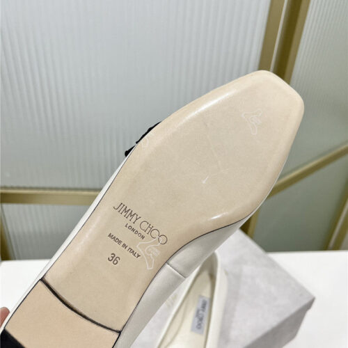 High Quality Luxury Jimmy Choo New Logo Print Webbing Square Toe Flat Shoes – Style 08663 product detail