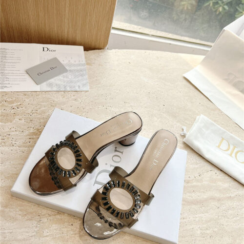 High Quality Luxury Dior Summer New Rhinestone Sandals And Slippers – Style 93126