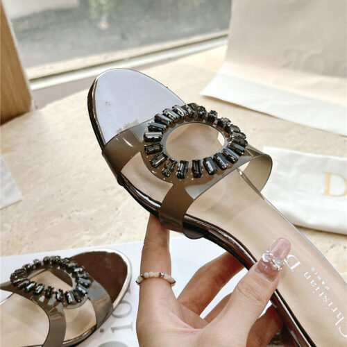 High Quality Luxury Dior Summer New Rhinestone Sandals And Slippers – Style 93126 product detail