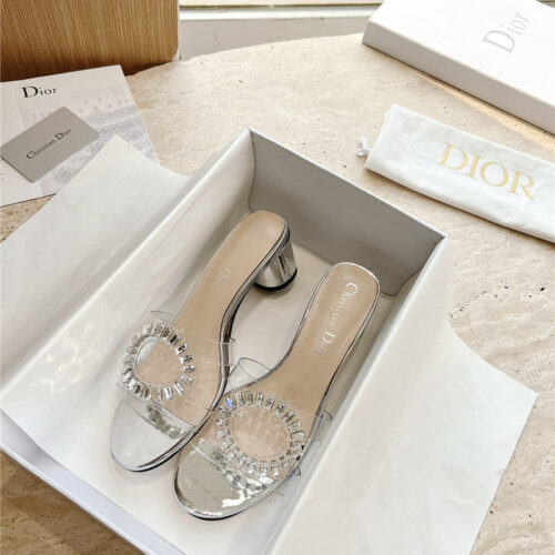 High Quality Luxury Dior Summer New Rhinestone Sandals And Slippers – Style 46790 product detail