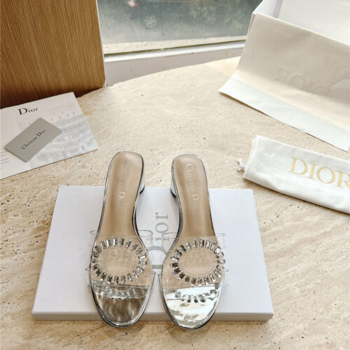 High Quality Luxury Dior Summer New Rhinestone Sandals And Slippers – Style 46790 product detail