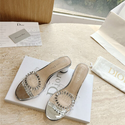 High Quality Luxury Dior Summer New Rhinestone Sandals And Slippers – Style 46790