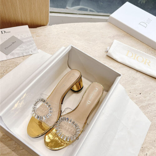 High Quality Luxury Dior Summer New Rhinestone Sandals And Slippers product detail
