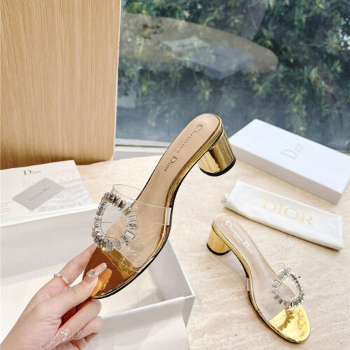 High Quality Luxury Dior Summer New Rhinestone Sandals And Slippers alternate view