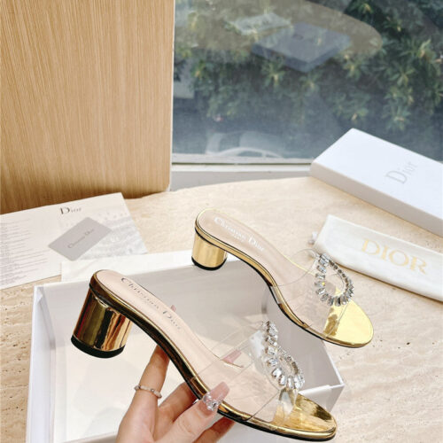High Quality Luxury Dior Summer New Rhinestone Sandals And Slippers product detail
