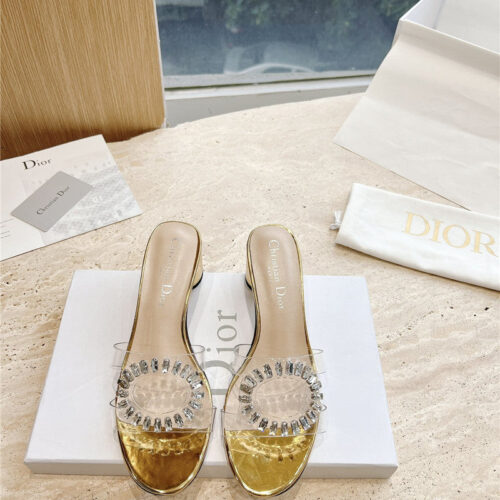 High Quality Luxury Dior Summer New Rhinestone Sandals And Slippers product detail