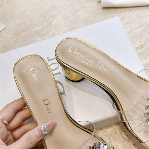 High Quality Luxury Dior Summer New Rhinestone Sandals And Slippers product detail