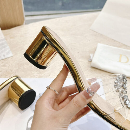High Quality Luxury Dior Summer New Rhinestone Sandals And Slippers product detail