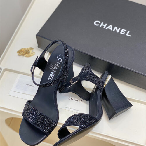High Quality Luxury Chanel New Pearl Heel Sandals – Style 52390 product detail