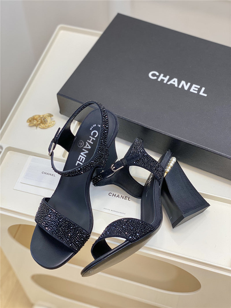 High Quality Luxury Chanel New Pearl Heel Sandals – Style 52390 product detail